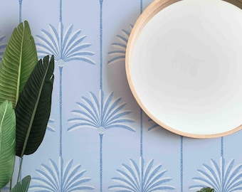 Behang met palmstrepenpatroon | Schil en plak | Voorgelijmd | Niet-geplakte materialen | Geometrische wandbekleding van Green Planet