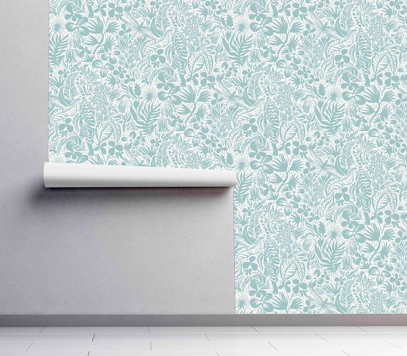 Papel pintado autoadhesivo Viva Oasis - Revestimiento mural preencolado y sin encolar - Mural de pared removible con temática floral y animal de GP imagen 2