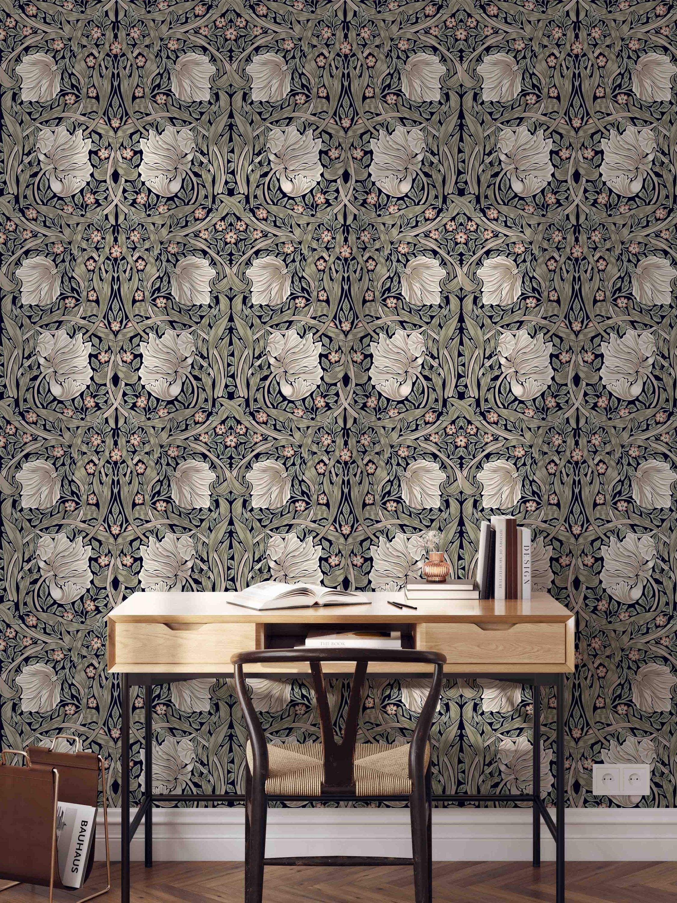 Peel & Stick Wallpaper - William Morris Pimpernel Pattern - Removable ...