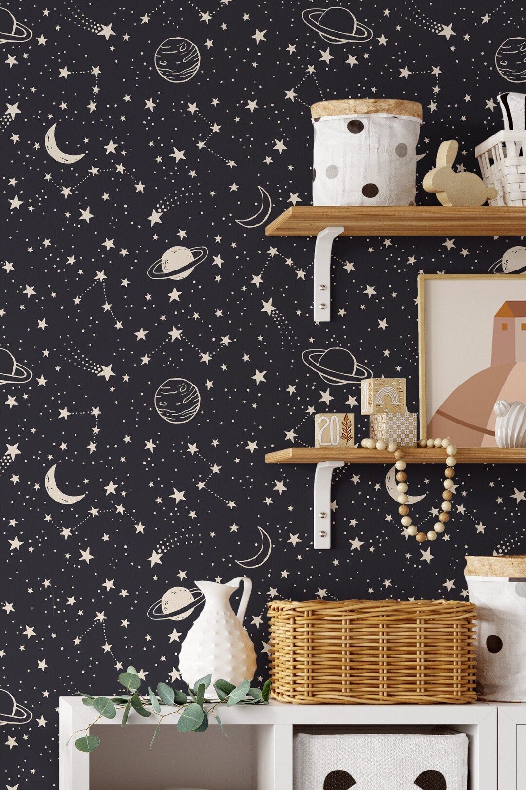 Removable Self Adhesive Mural Wallpaper Constellations Etsy