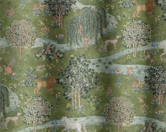 William Morris Owl and Willow Fabric by the Yard - Pattern Fabric for Home Projects, Clothing, Upholstery, Curtains - by Green Planet Print