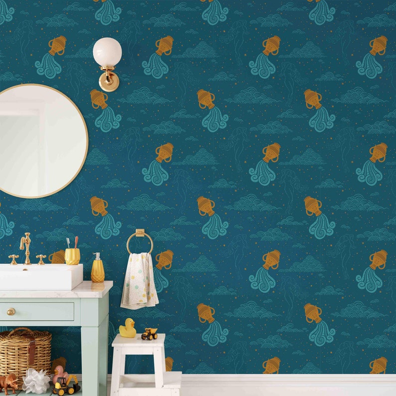 Buy Aquarius Wallcovering Fabric Peel & Stick Wallpaper Removable Pre