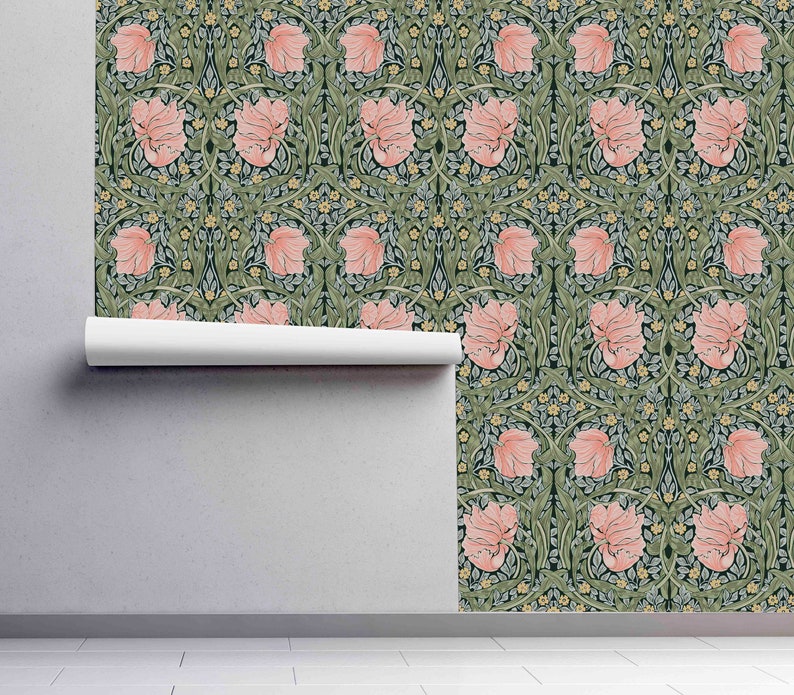 Peel & Stick Wallpaper William Morris Pimpernel Pattern Etsy