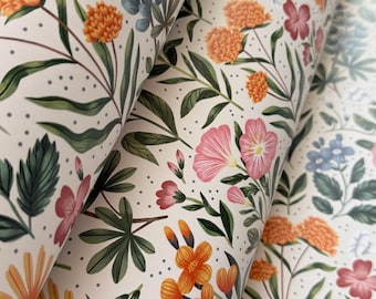 Floral Pattern - Peel & Stick Wallpaper - Self-Adhesive Removable Wallcovering - Pre-pasted - Unpasted Materials - Summer Meadow