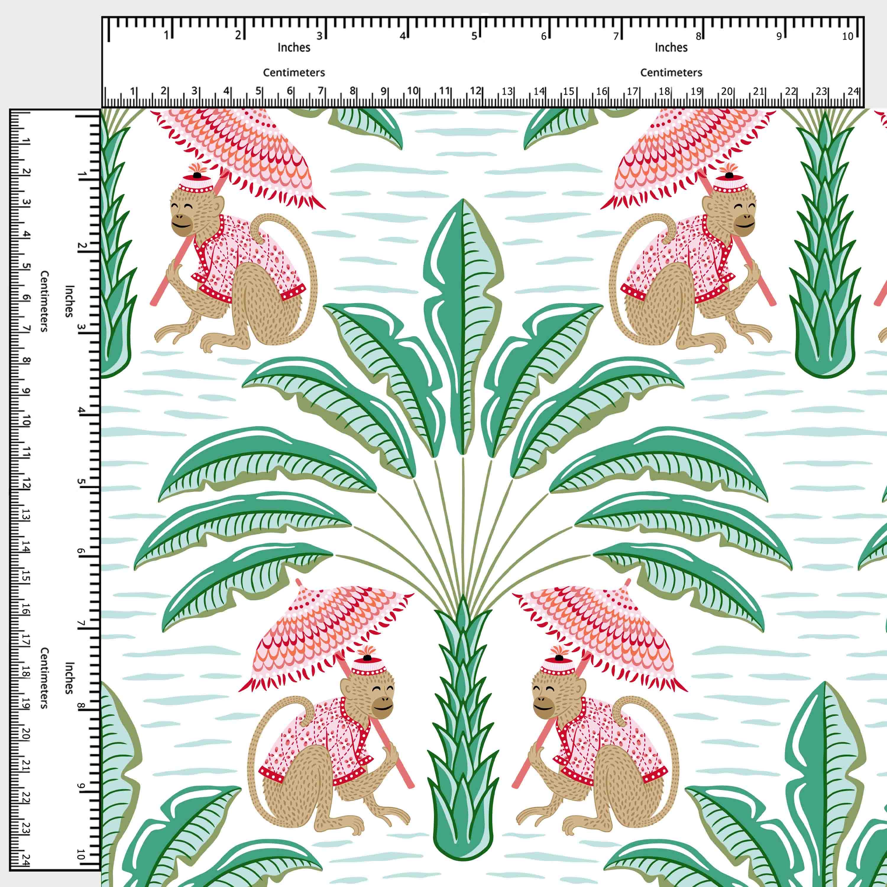 Monkey Pattern Material Tropical Monkeys Fabric by the Yard - Pattern Fabric for Home Projects ...