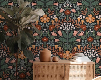 Floral Pattern - Peel & Stick Wallpaper - Self-Adhesive Removable Wallcovering - Pre-pasted - Unpasted Materials - Spring Garden