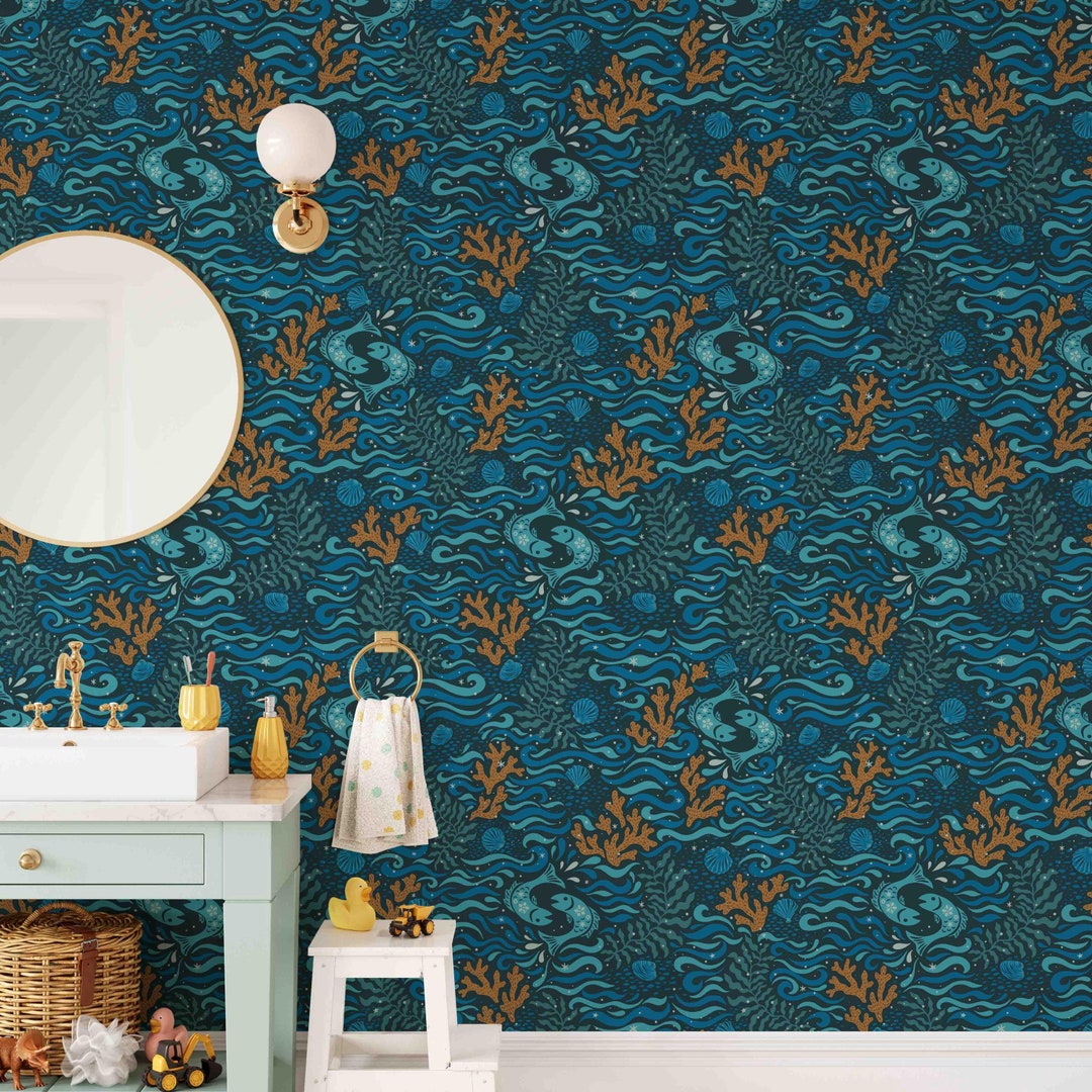 Buy Pisces Wallcovering Fabric Peel & Stick Wallpaper Removable Pre