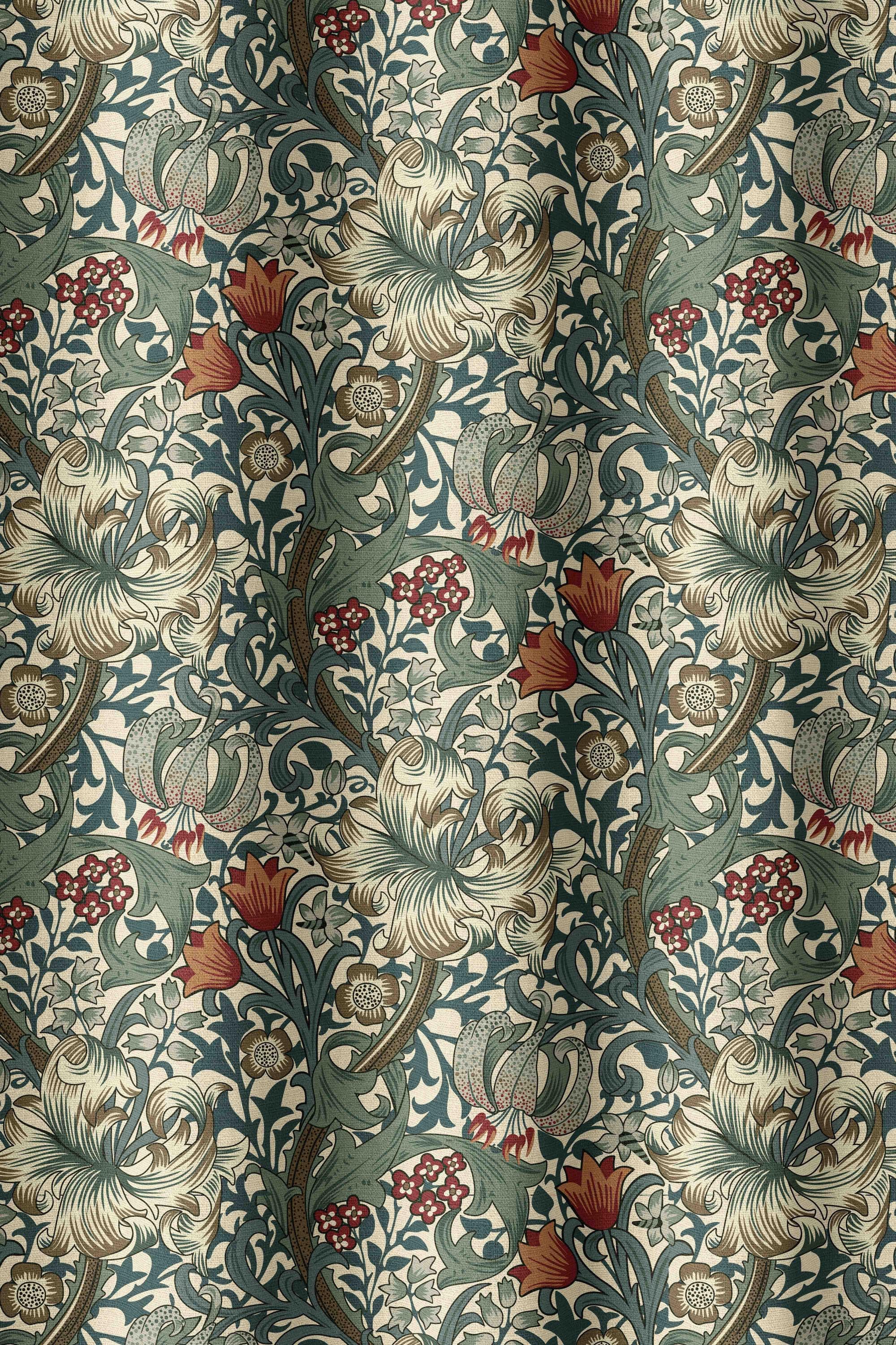 William Morris Golden Lily Fabric by the Yard - Pattern Fabric for Home ...
