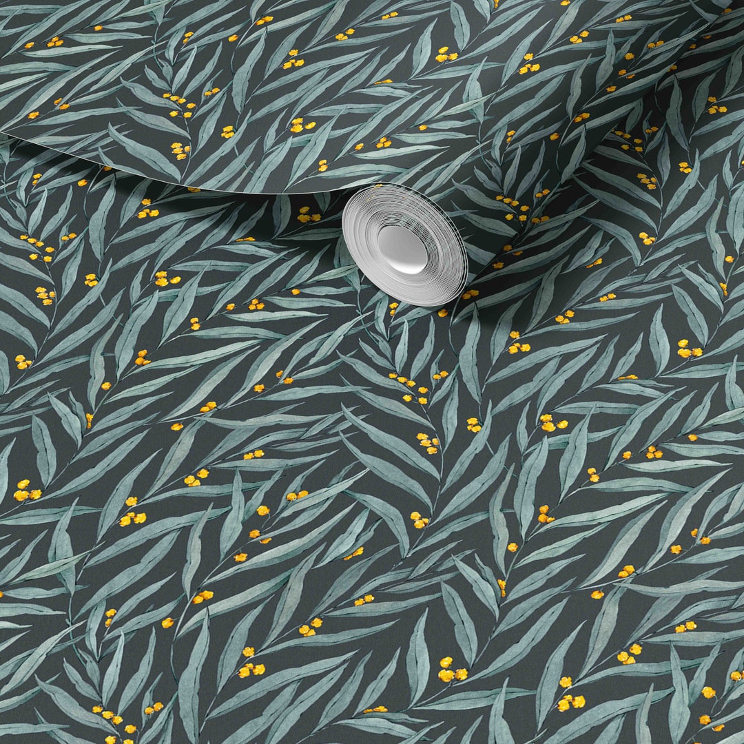 Wattle Pattern Raymond Vintage Wattle Foliage Pattern Wallcovering - Self-adhesive Removable ...
