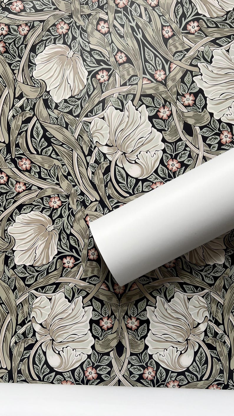 Peel & Stick Wallpaper - William Morris Pimpernel Pattern - Removable ...
