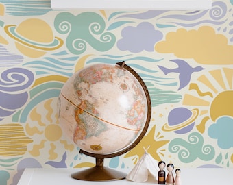 Peel & Stick Wallpaper - Wonderful Weather - Pre-pasted and Unpasted Wallcovering - Removable Wall Mural by Green Planet Print