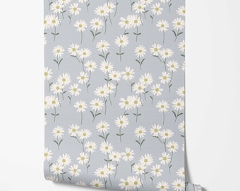 Peel & Stick Wallpaper - Daisies Pattern - Removable Pre-pasted - Unpasted Wallcovering - Nature Wall Murals by Green Planet Home