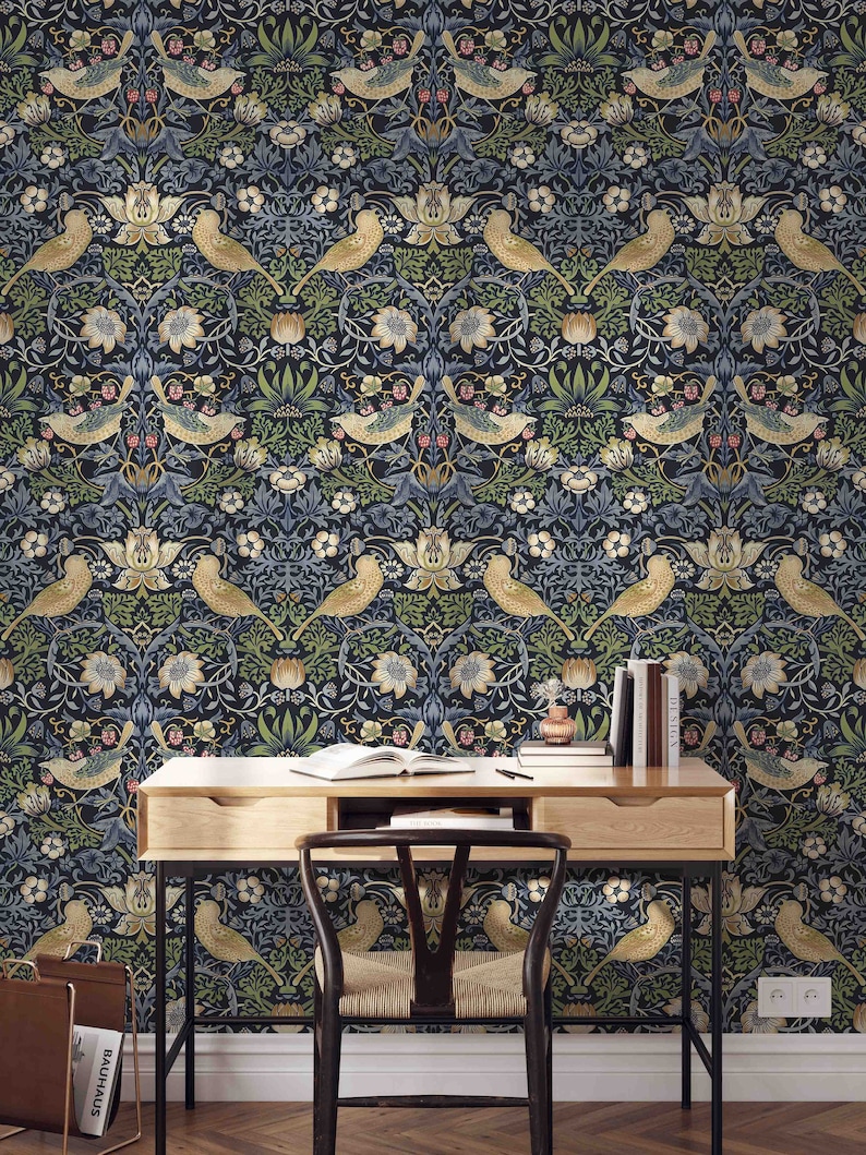 Peel & Stick Wallpaper William Morris Strawberry Thief Etsy Canada