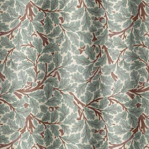 Oak Leaf Morris Inspired Fabric by the Yard - Pattern Fabric for Home Projects, Clothing, Upholstery, Curtains - by Green Planet Print