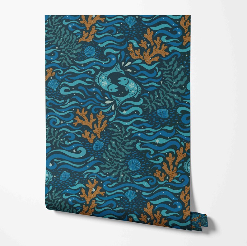 Buy Pisces Wallcovering Fabric Peel & Stick Wallpaper Removable Pre