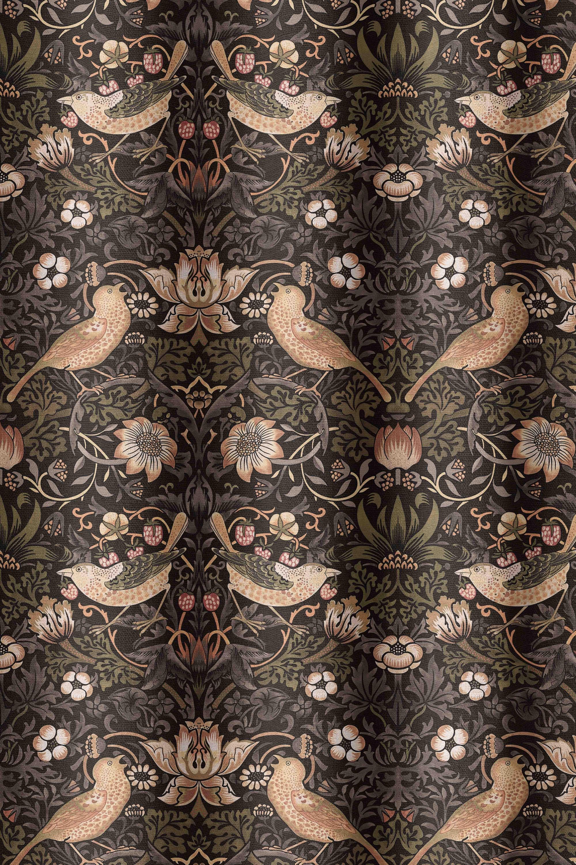 William Morris Strawberry Thief Fabric by the Yard - Pattern