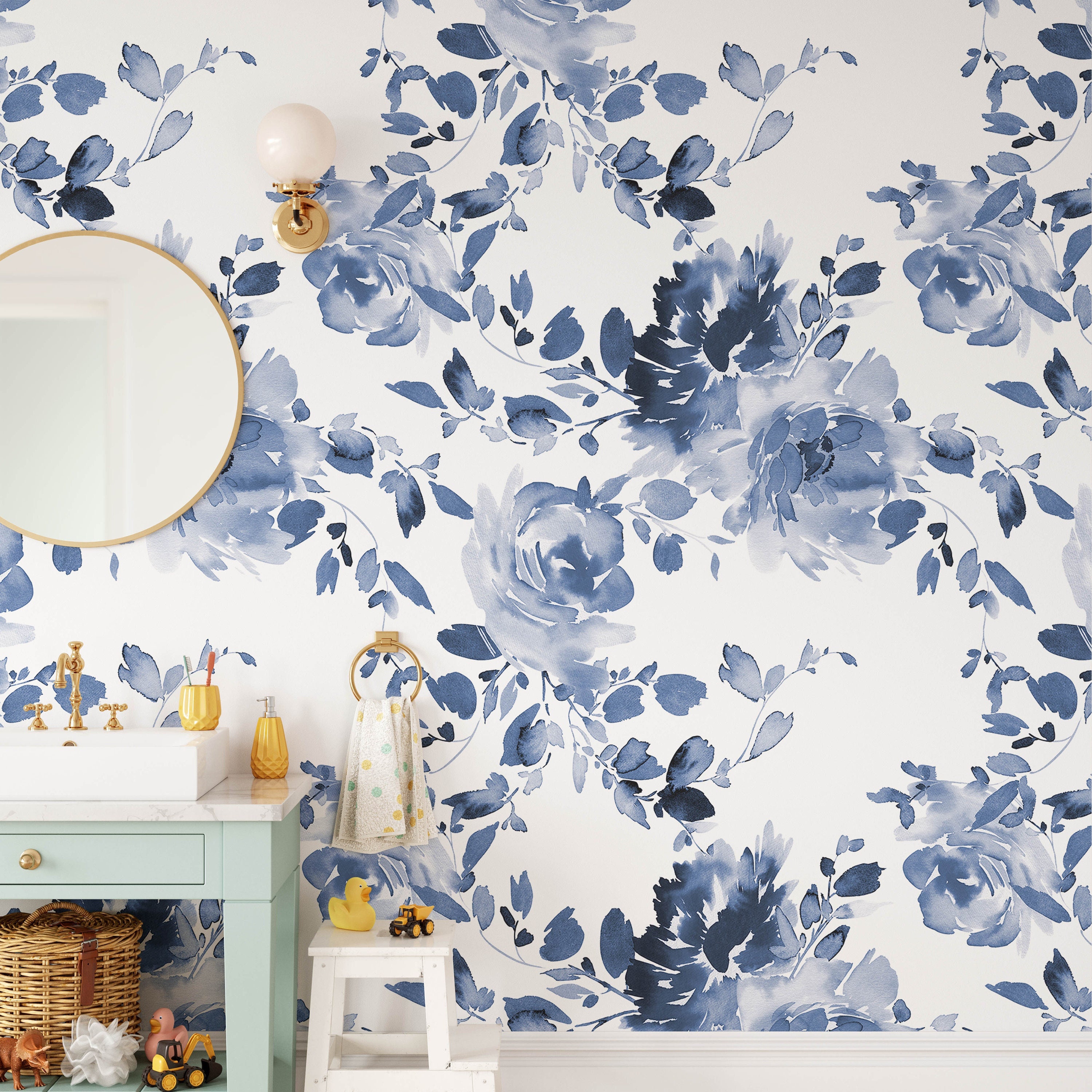 Paul Moneypenny Crown Jewels Floral Wallpaper Navy Botanical Wallpaper  Paste the Wall Wallpaper Washable Decorating Centre Online