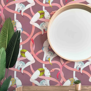 Circus Theme Pattern Wallpaper - Removable Self Adhesive Wallcovering - Snake Peel & Stick and Pre-pasted Wall Mural by Green Planet Print