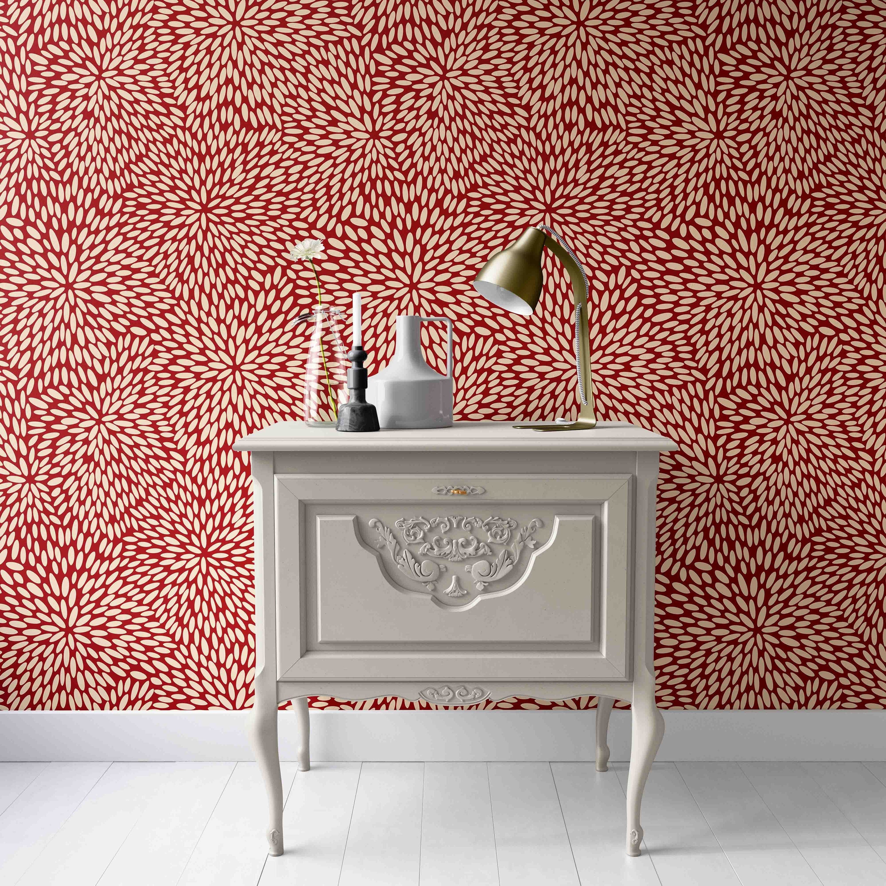 TOTAL HOME 29972 cm Red Contact Paper Shiny for Cabinets Red Wallpaper Peel  and Stick Countertops Self Adhesive Removable Waterproof Vinyl Wall Paper  for Kitchen Bedroom Bathroom Living Room Walls Self Adhesive
