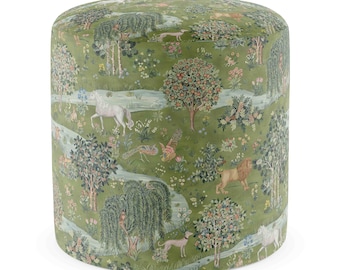 Otomana de búho y sauce / Puf, mesa, taburete y reposapiés hechos a mano / 100 % algodón duradero / Muebles de Green Planet Home Décor