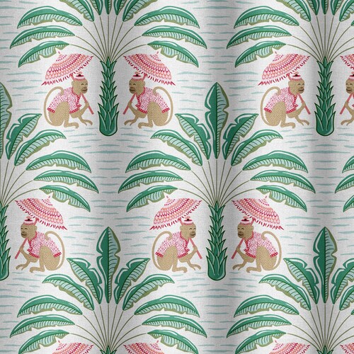 Tropical Monkeys Fabric by the Yard - Pattern Fabric for Home Projects, Clothing, Upholstery, Curtains - by Green Planet Print