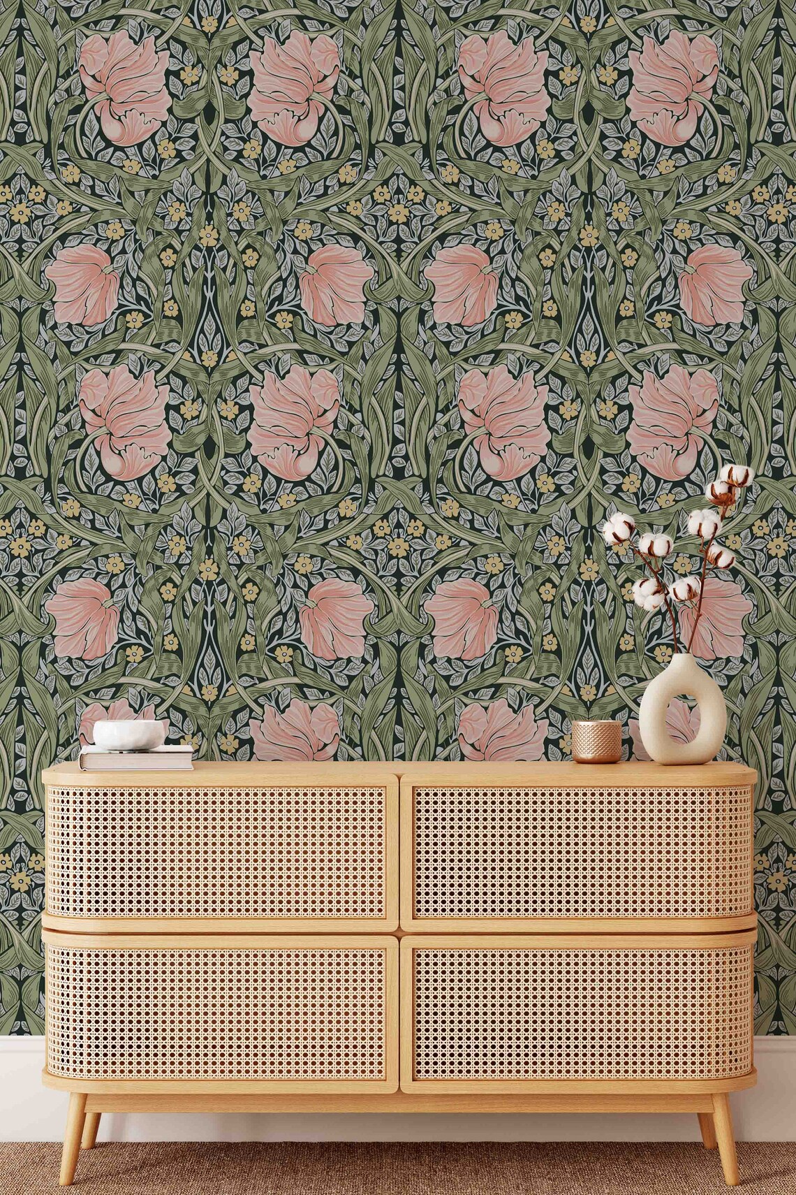 Peel & Stick Wallpaper William Morris Pimpernel Pattern - Etsy