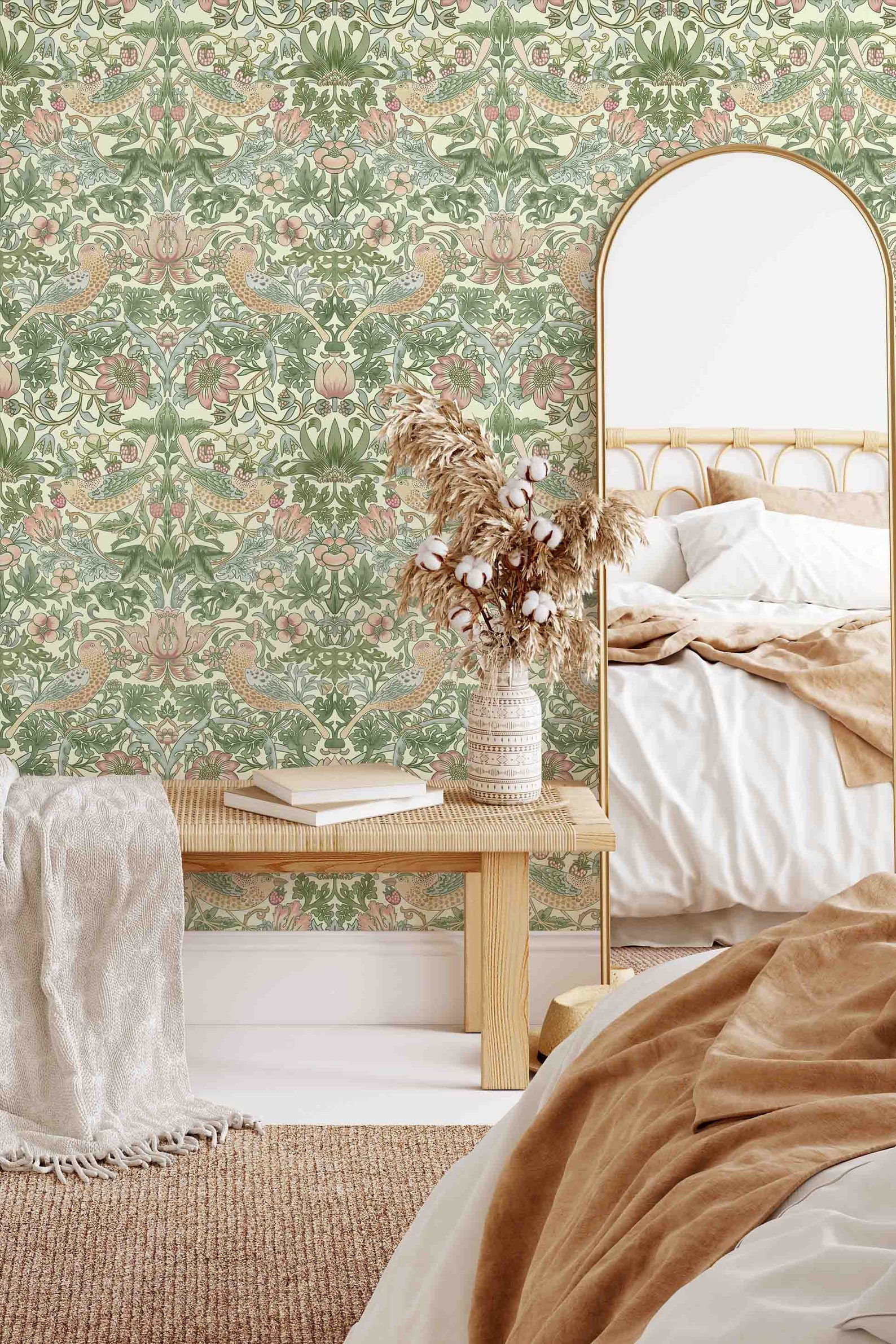 Peel & Stick Wallpaper William Morris Strawberry Thief Etsy UK