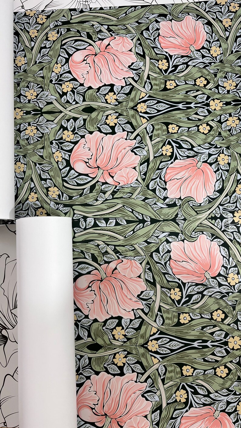 Peel & Stick Wallpaper William Morris Pimpernel Pattern - Etsy