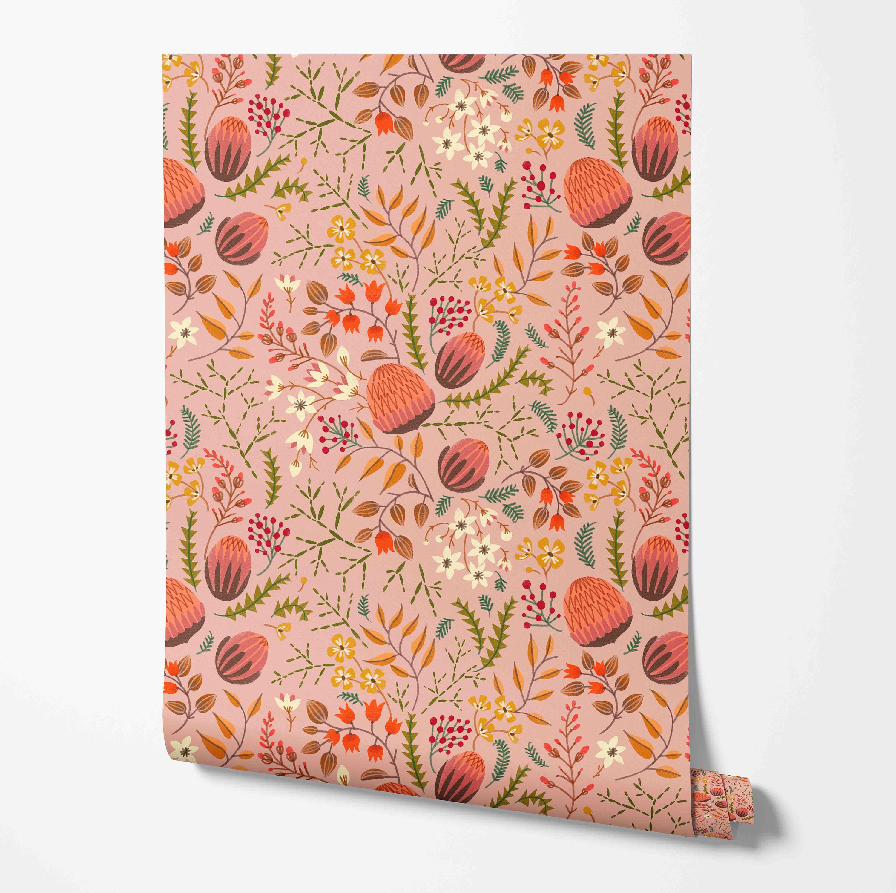 Pattern Kmy Floral Pattern Peel and Stick Wallpaper - Self-adhesive Removable ...