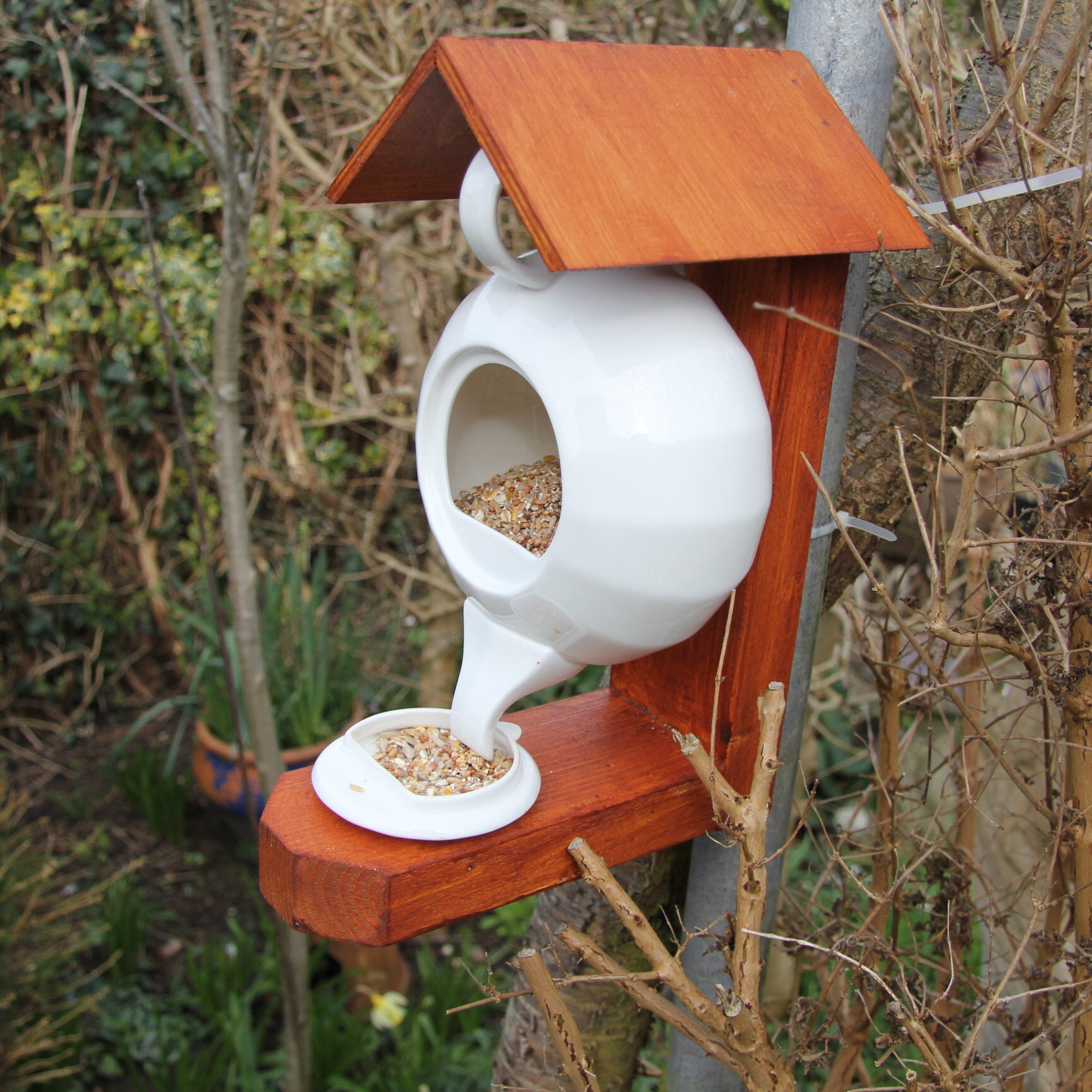Teapot Bird Feeder Garden Sparrows and Blue Tit Birdhouse Etsy