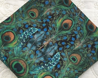 Liberty London Silk Pocket Square in Peacock Manor - Love Liberty Cornwall - Wedding Accessory