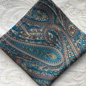 Liberty London Silk Pocket Square in Paisley Park - Love Liberty Cornwall - Wedding Accessory