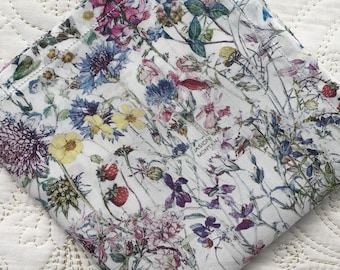 Liberty London-zakdoek: Tana-gazonkatoen met wilde bloemen, handgemaakt