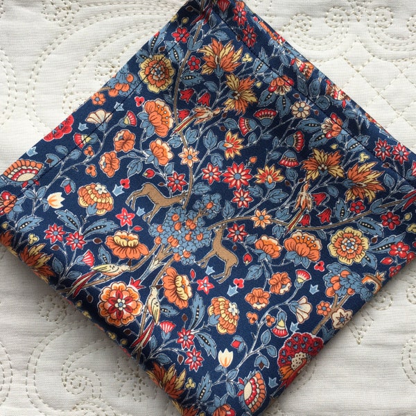 Liberty London Silk Pocket Square in Palmeira Belgravia Silk Satin Love Liberty Cornwall Wedding Accessory