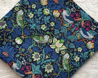 Liberty London Tana Lawn Pocket Square in William Morris Strawberry Thief - Love Liberty Cornwall - Wedding Accessory