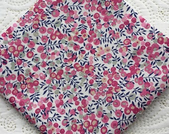 Liberty London Tana Lawn Luxury Handkerchief Hanky - Wiltshire Berry  - Love Liberty Cornwall - The Gift That Fits In A Greetings Card!