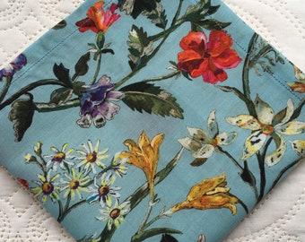 Liberty London Tana Lawn Handkerchief Hanky - Lockwood- Love Liberty Cornwall - The Luxury Gift That Fits In A Greetings Card!
