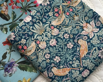 Liberty London Tana Lawn Zakdoeken in William Morris Strawberry Thief & Lockwood - Love Liberty Cornwall - Het geschenk dat in een kaart past!