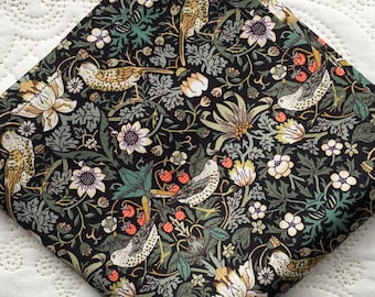Liberty London Silk Pocket Square in William Morris Strawberry Thief - Love Liberty Cornwall - Wedding Accessory
