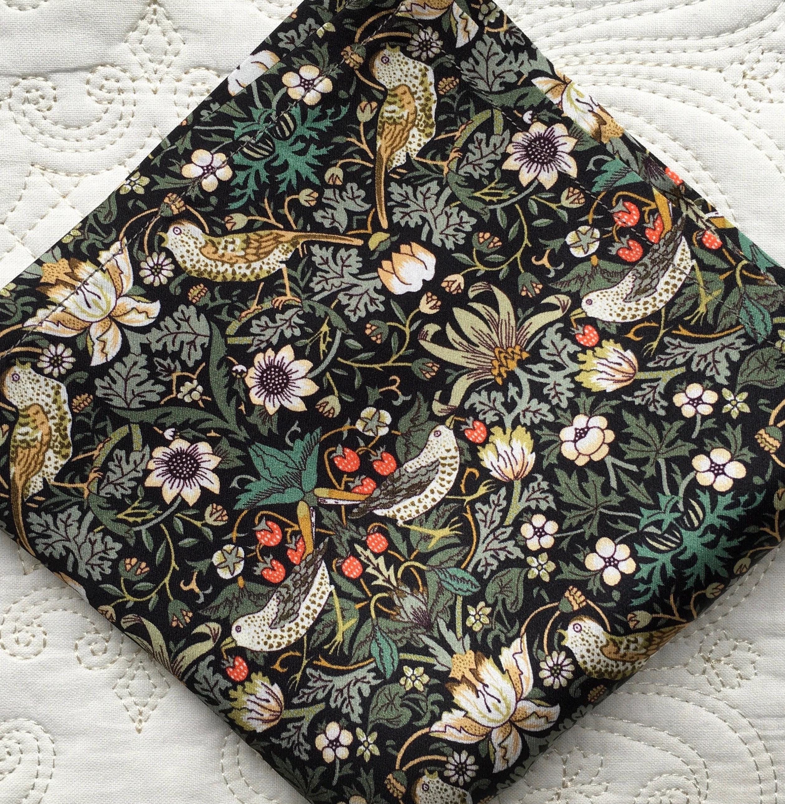Liberty London Silk Pocket Square in William Morris Strawberry Thief - Love Liberty Cornwall - Wedding Accessory