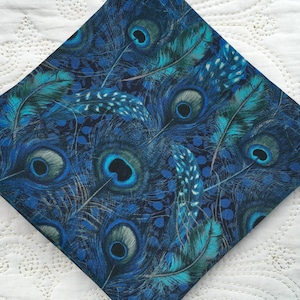 Liberty London Silk Pocket Square in Peacock Manor - Love Liberty Cornwall - Wedding Accessory