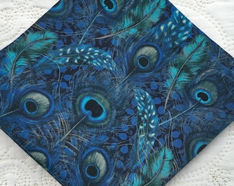 Liberty London Silk Pocket Square in Peacock Manor - Love Liberty Cornwall - Wedding Accessory