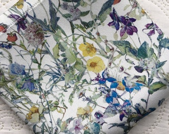 Liberty of London Pure Silk Handkerchief in Wildflowers  - Love Liberty Cornwall - The Gift That Fits In A Greetings Card!