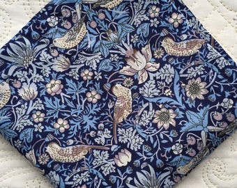 Liberty London Tana Lawn Pocket Square in William Morris Strawberry Thief - Love Liberty Cornwall - Wedding Accessory