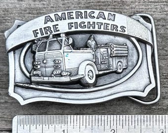 American Fire Fighter's Pewter Belt Buckle 1986 Siskiyou 1.75” belt   062675089