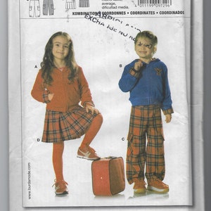 New Uncut Burda 9729 Boys and Girls Pants Skirt and Jacket Sewing Pattern. Child Sizes 3 - 8   Factory folded