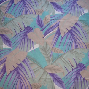 Alexander Henry Collection Fabric Large Palms Helechos Hojas Verdes Púrpuras Algodón 44&quot;x 60&quot;
