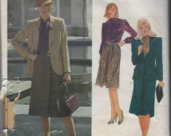 1980s Vintage Vogue 2550 American Designer Joseph Picone Misses Jacket Skirt & Blouse Sewing Pattern Size 10 Vintage 1980s