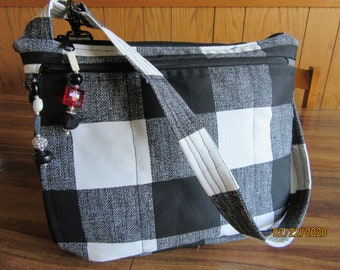 Buffalo Check Water Repellant Crossbody or ShoulderAdjustable Strap Purse 100% Handmade