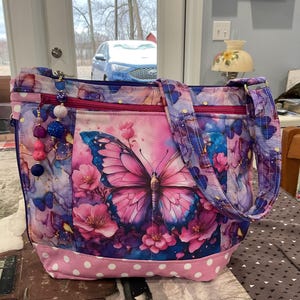 Absolument magnifique sac à main papillon en tissu à bandoulière ou bandoulière réglable avec fermeture à glissière sécurisée 100 % fait main